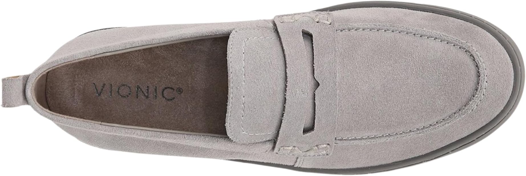 Uptown VIONIC Loafers in Light Gray Suede