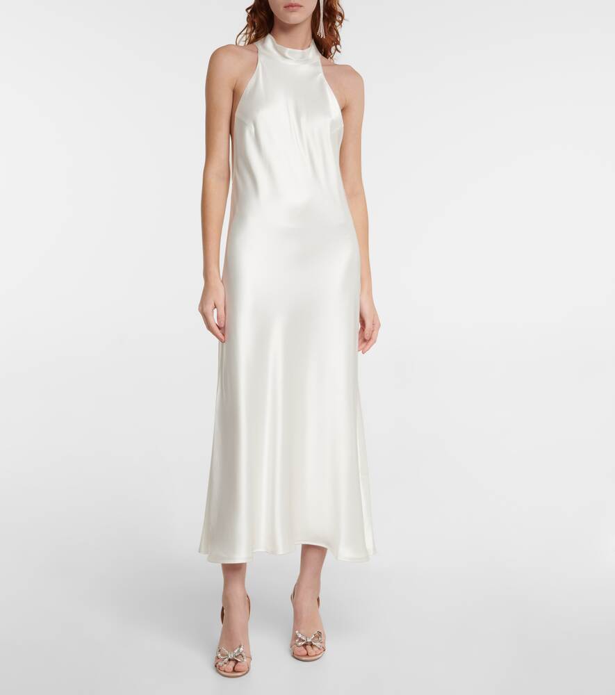 Satin midi dress Bridal Cova GALVAN, white