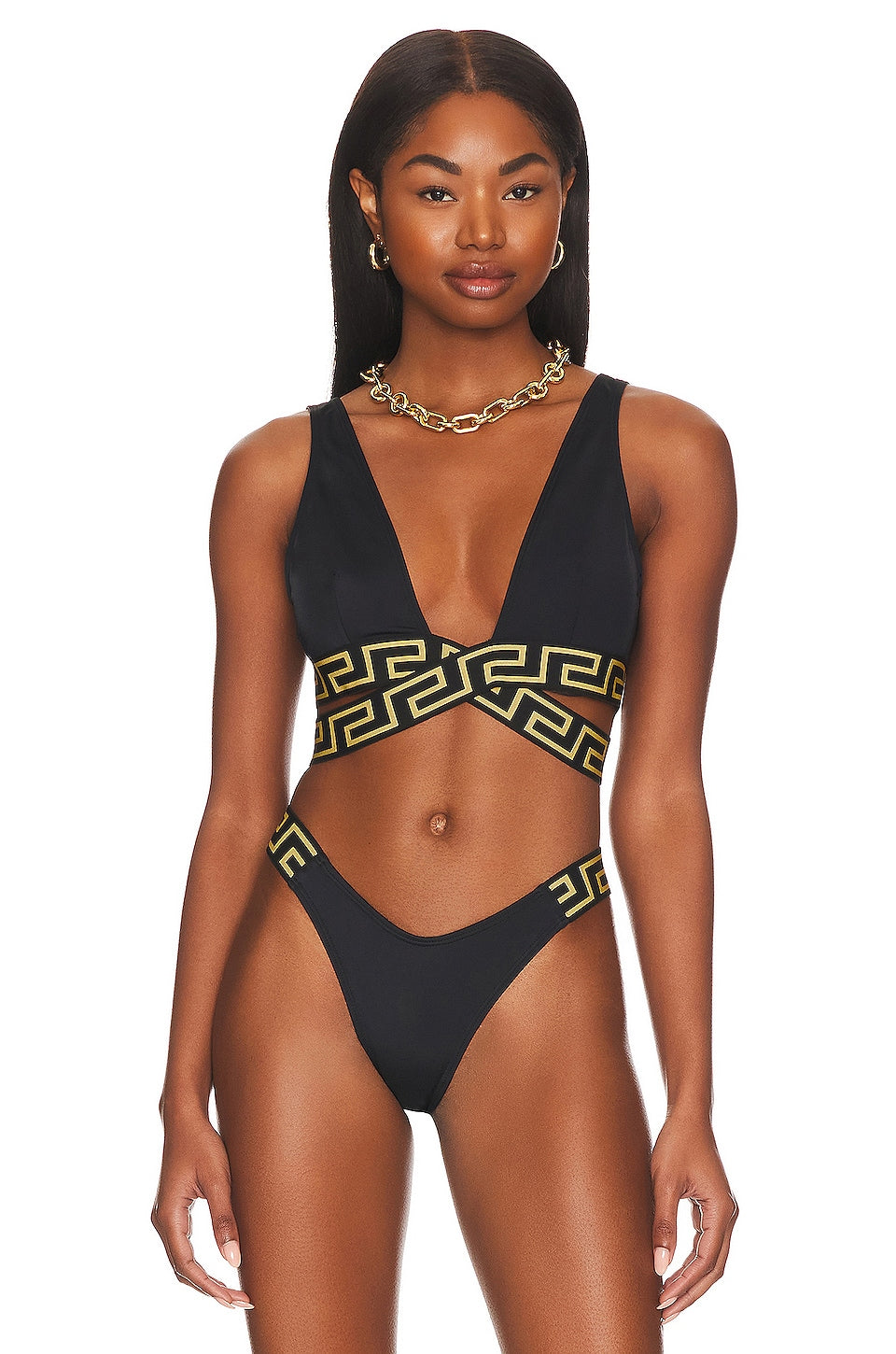 Bikini top VERSACE Vita Eco, black