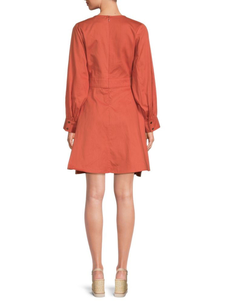 Tonnie Truth Shift Mini Dress in Orange Rust