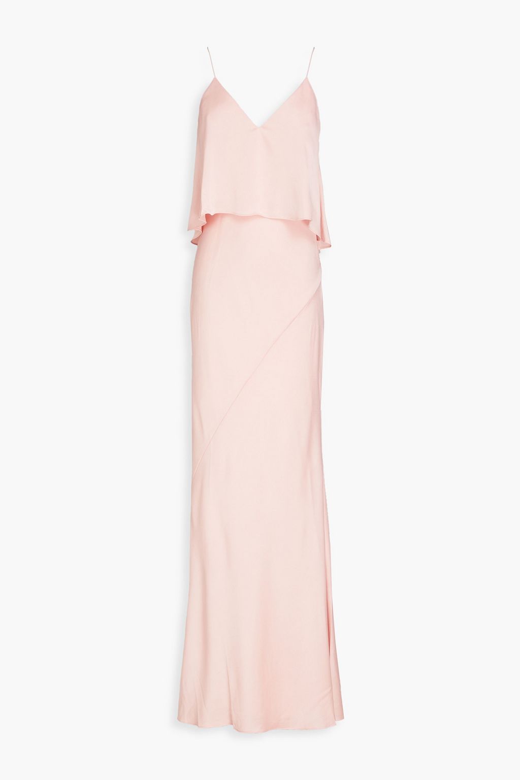 SHONA JOY Satin Crepe Layered Maxi Dress, Pink