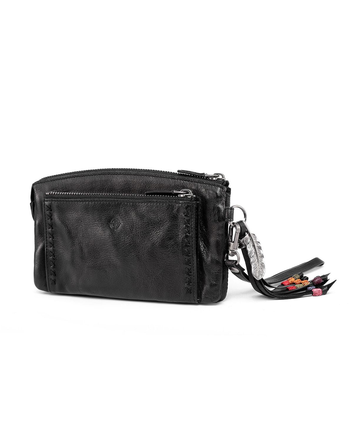 Women's bell clutch made of genuine leather OLD TREND, black