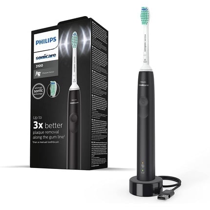 فرشاة الأسنان الكهربائية Sonicare 3100 series، باللون الأسود، Philips