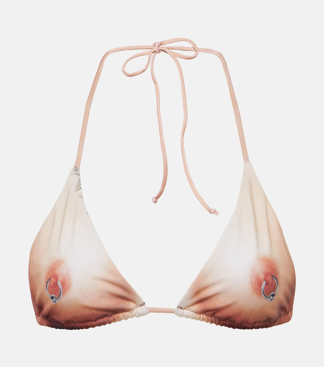 Bikini top with print from the Jean Paul Gaultier tattoo collection, multicolor