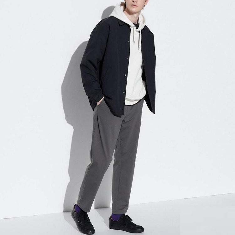 Casual trousers for men asphalt gray Uniqlo, gray