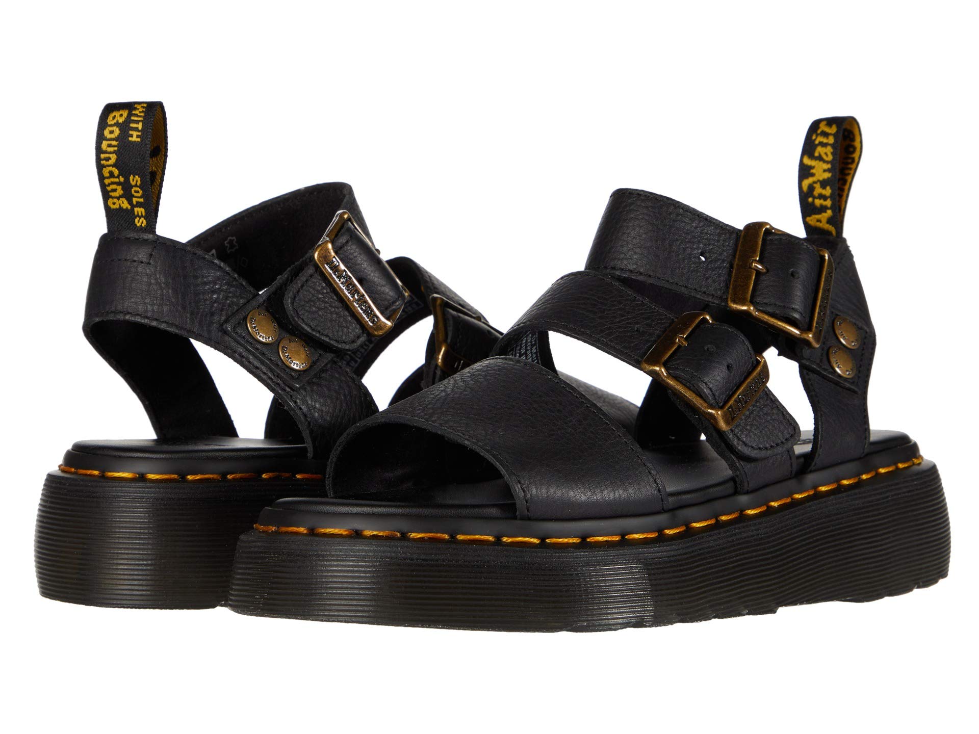 صنادل Dr. Martens Gryphon Platform Gladiator، باللون الأسود