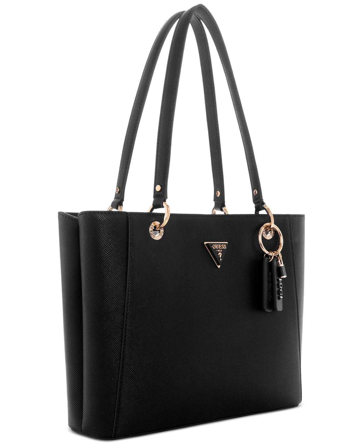 GUESS Medium Noelle Double Compartment Top Zip Tote, Black