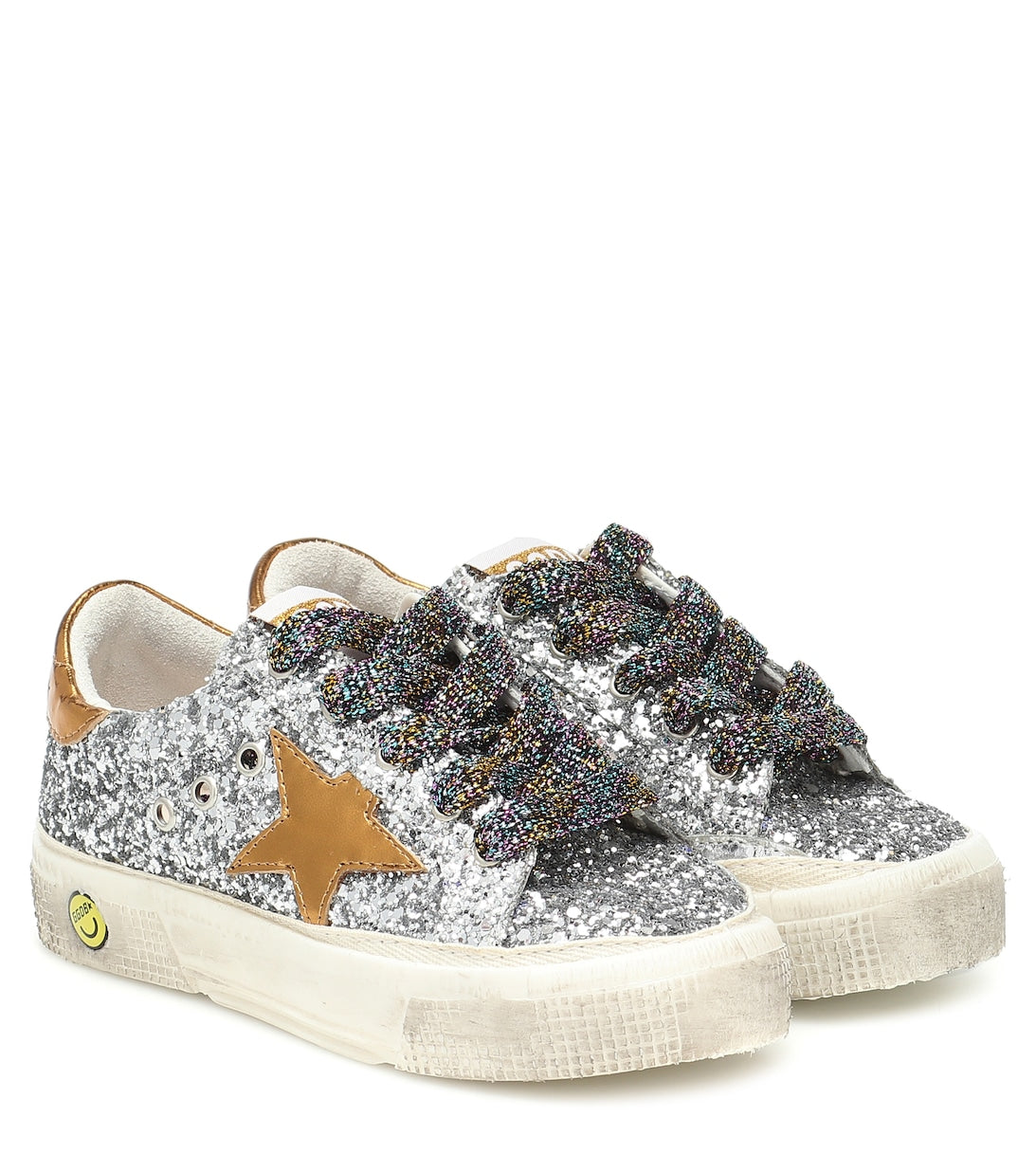 حذاء رياضي May Glitter Golden Goose باللون الفضي