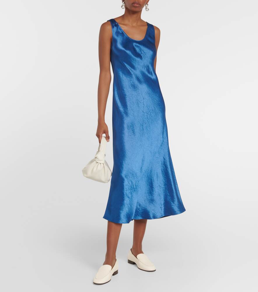 Talete MAX MARA satin midi slip dress, blue