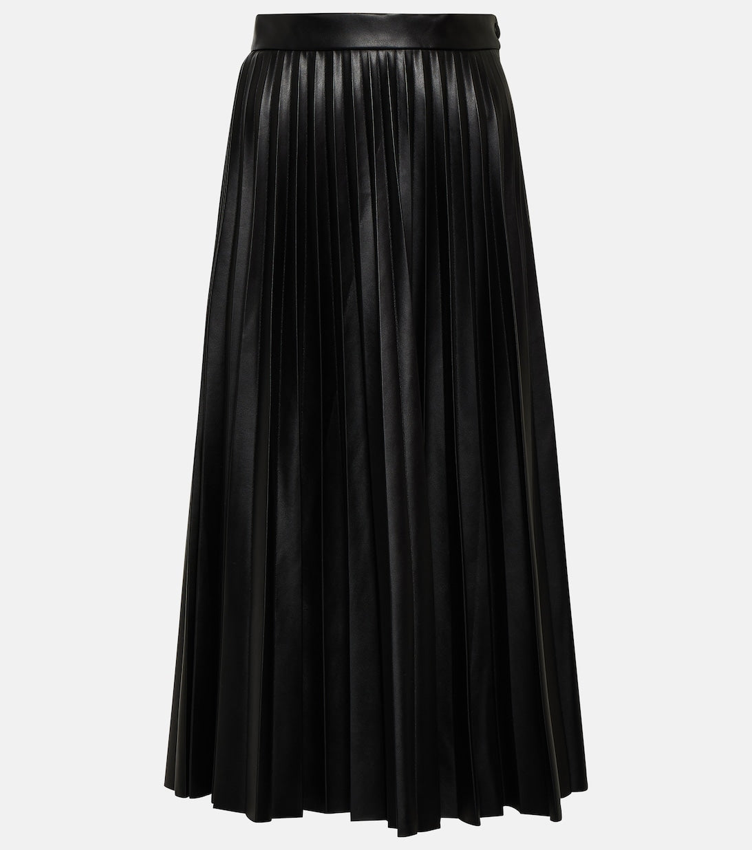 Midi skirt with pleats and high waist MM6 MAISON MARGIELA, black