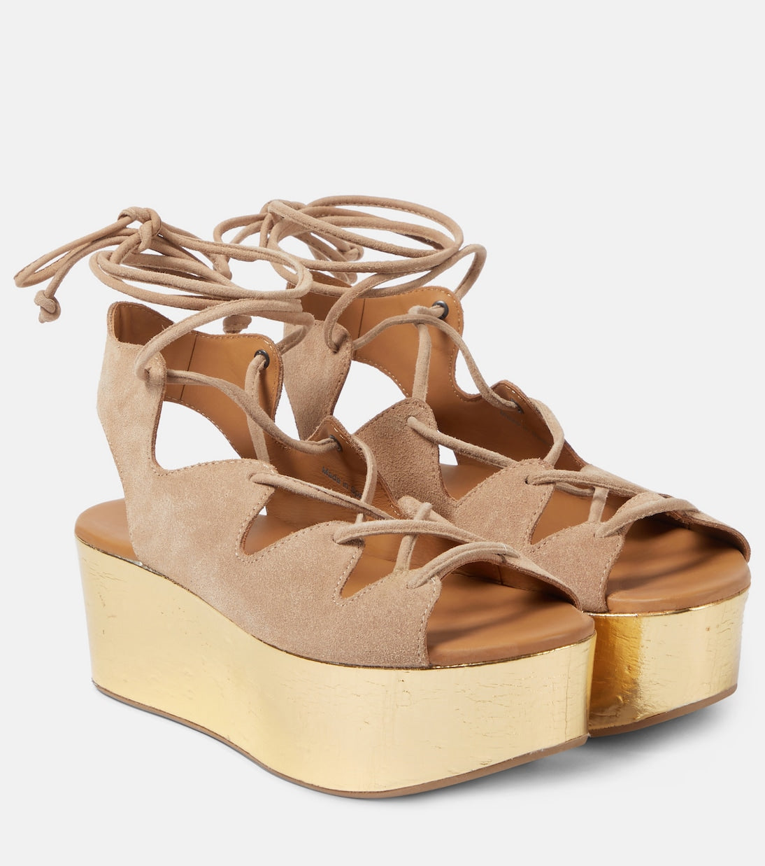 See By Chloé liana 70 suede platform sandals, neutral