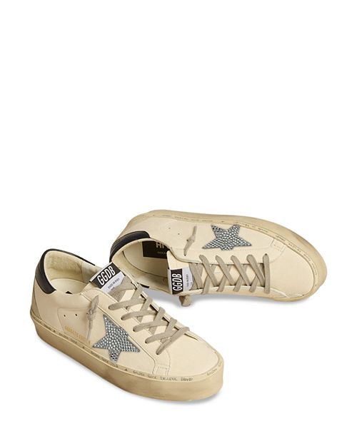 حذاء رياضي نسائي Hi Star Golden Goose Leather منخفض الرقبة، عاجي/كريمي