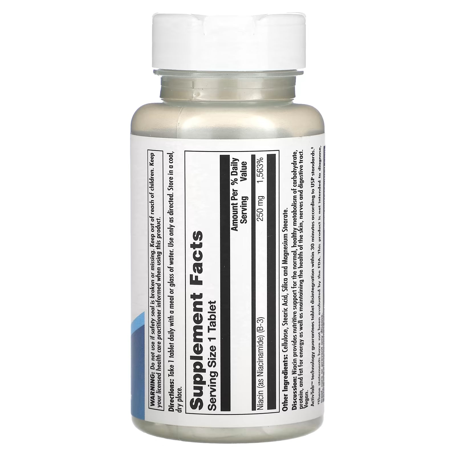 Dietary supplement KAL niacinamide 250 mg., 100 tablets