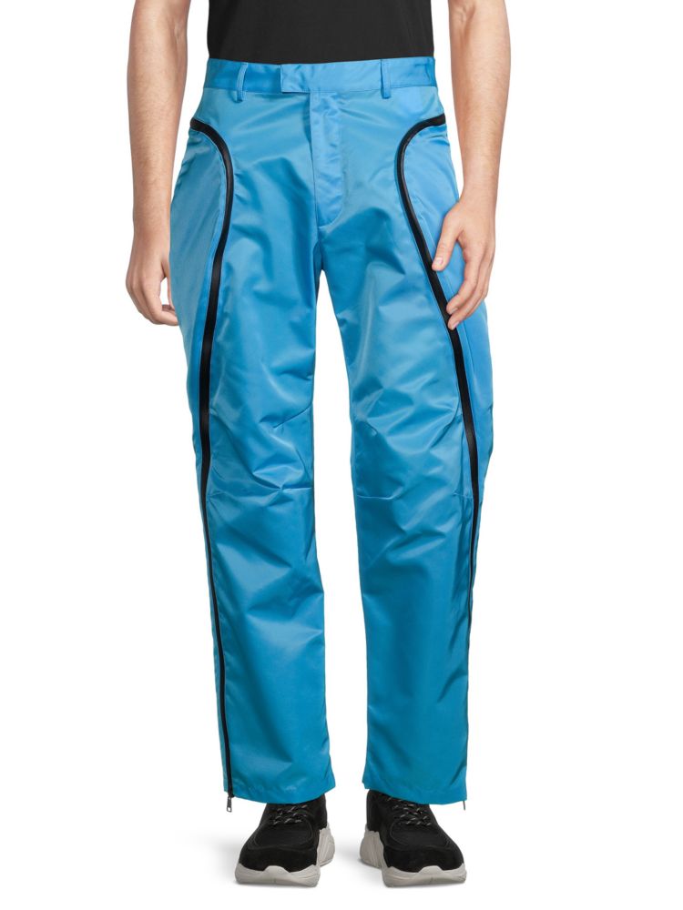 Bottega Veneta Trousers with Contrast Piping in Bright Blue