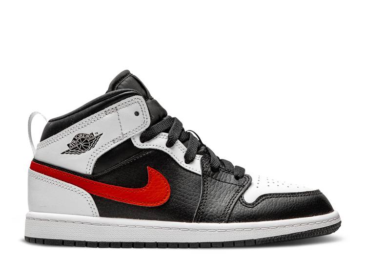 حذاء رياضي AIR JORDAN 1 MID PS 'CHILE RED'، أسود