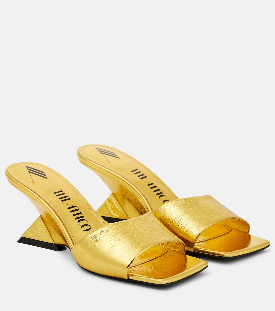 Cheope mules in laminated leather The Attico, gold