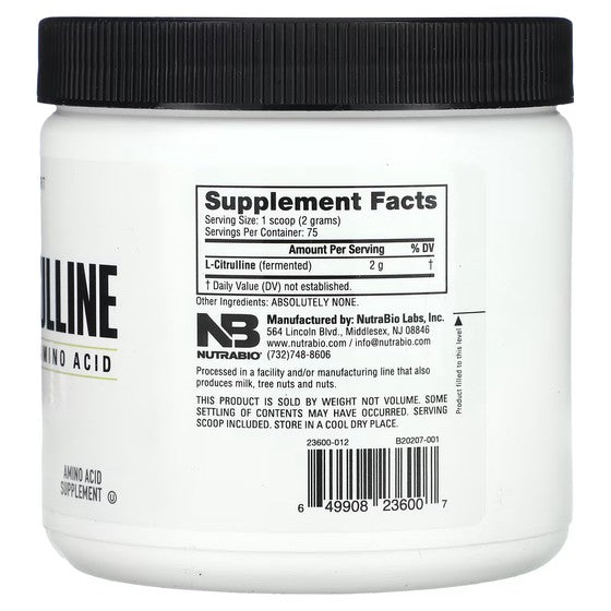 Nutrabio Labs Free Form L-Citrulline