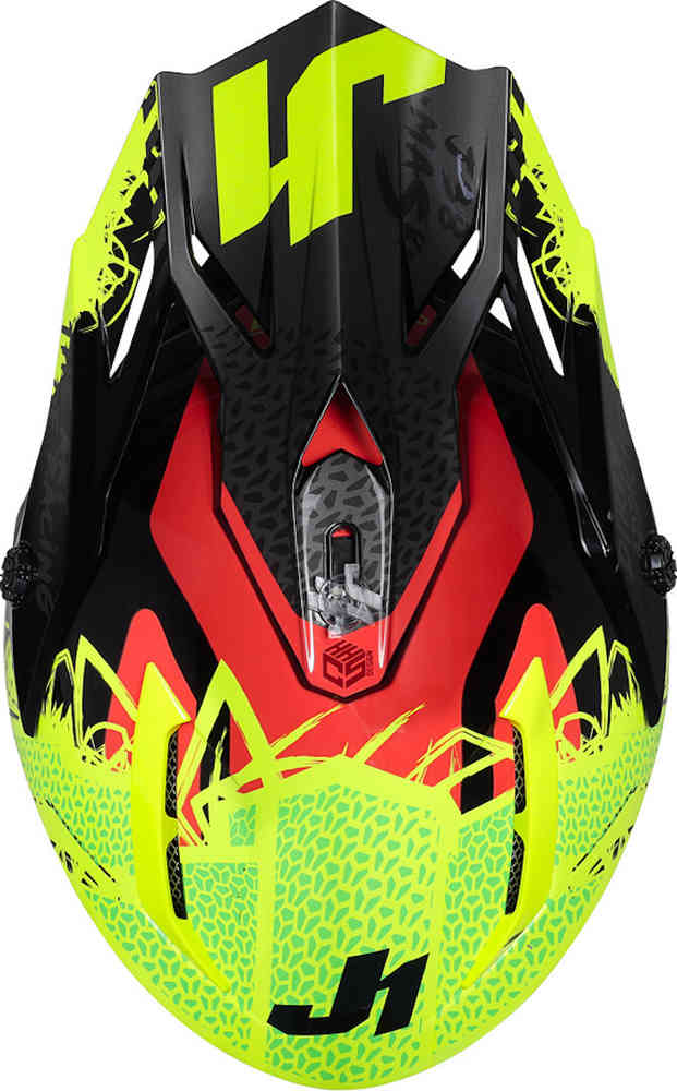 J38 Mask Motocross Helmet Just1, Yellow/Red/Black