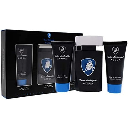 Acqua gift set of three items: eau de toilette 125 ml, shower gel 100 ml after shaving balm 100 ml. , Tonino Lamborghini