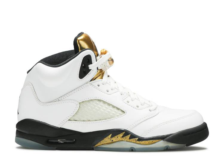 حذاء رياضي AIR JORDAN 5 RETRO GS 'OLYMPIC'، باللون الأبيض