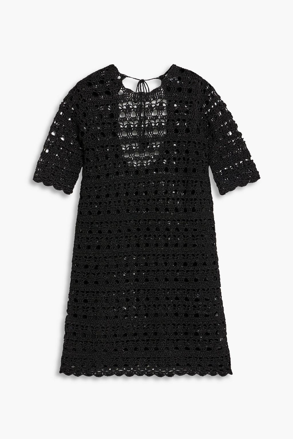 Openwork metallic mini dress GANNI, black