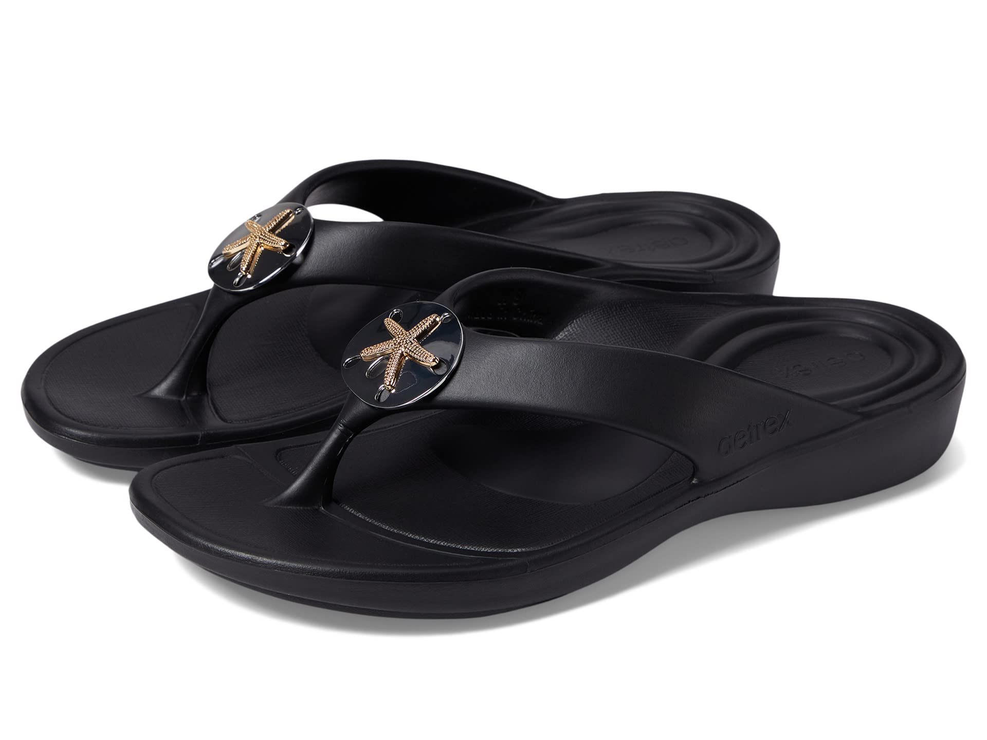 Aetrex Maui Starfish sandals, black