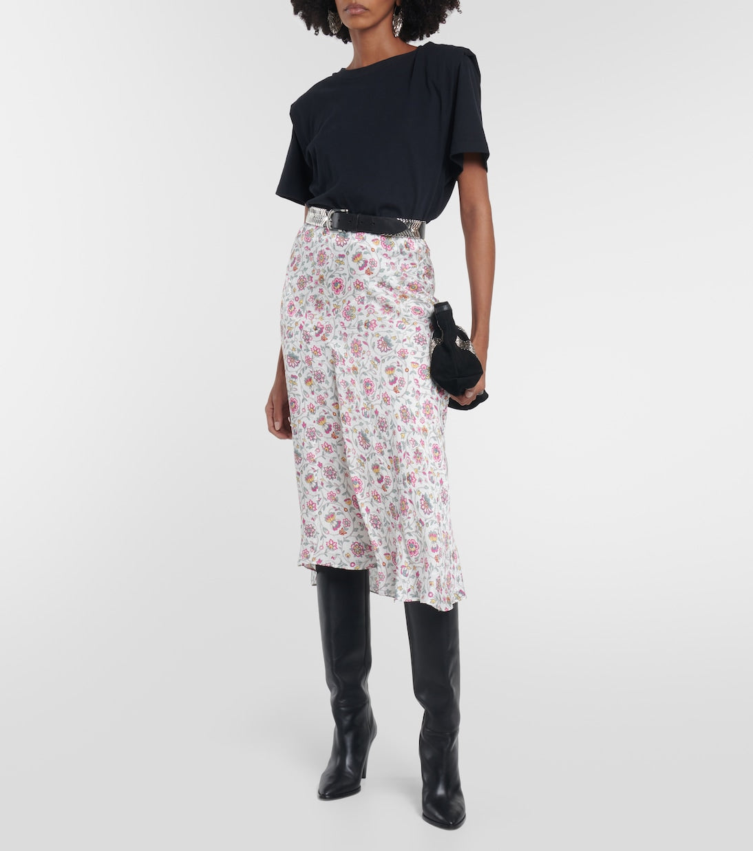 Isabel Marant floral lisanne midi skirt, multicolor