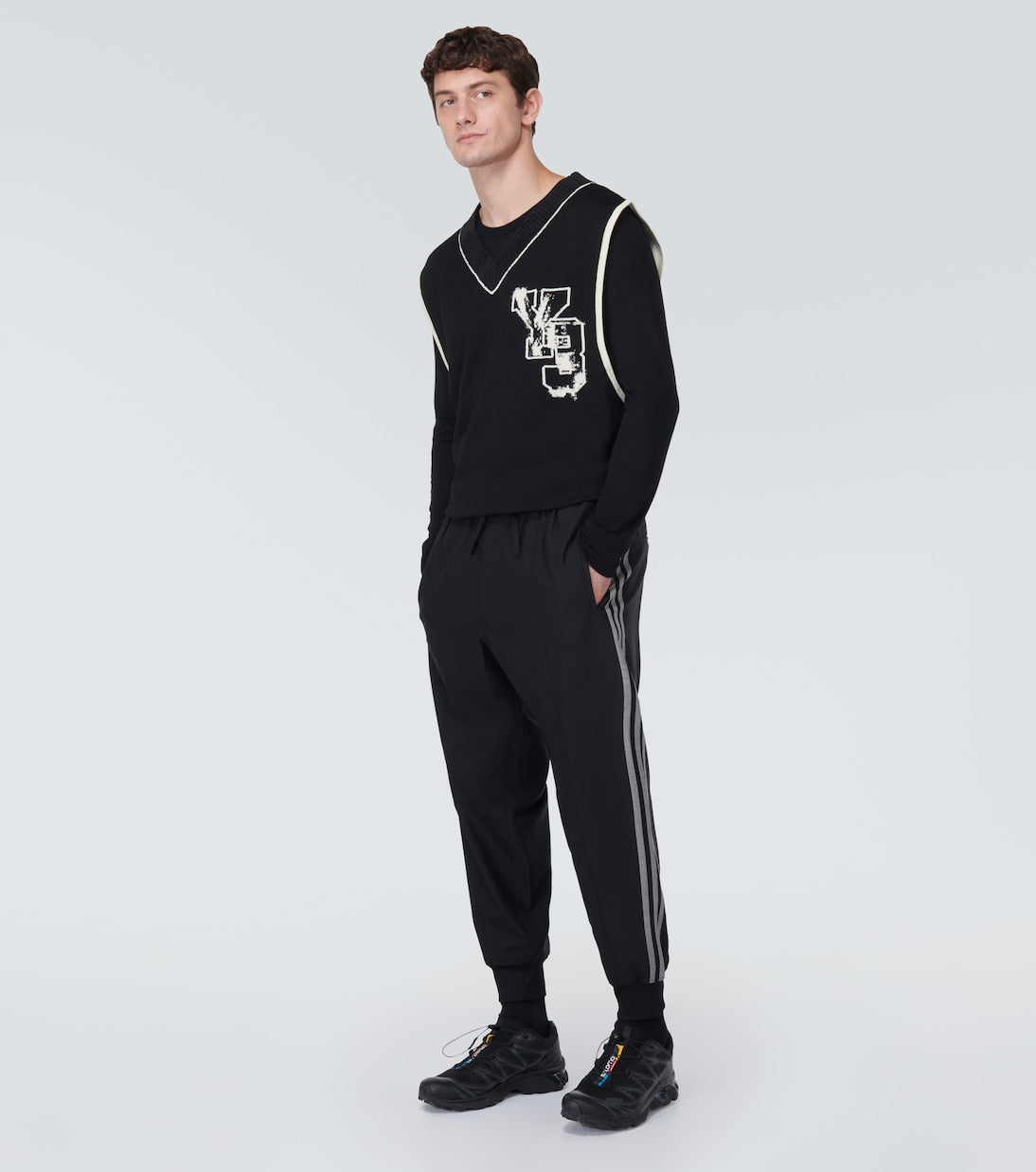 Sleeveless sweater with Y-3 logo, black