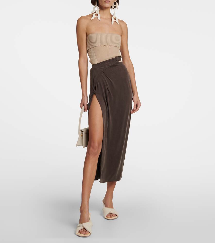 Midi skirt La Jupe Espelho JACQUEMUS, brown