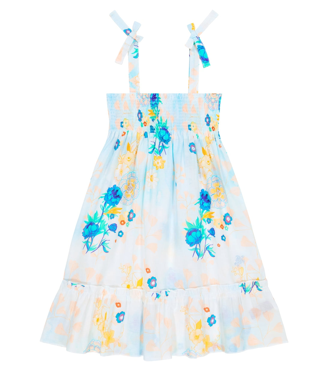 Vilebrequin Floral Shiny Cotton Dress, Blue