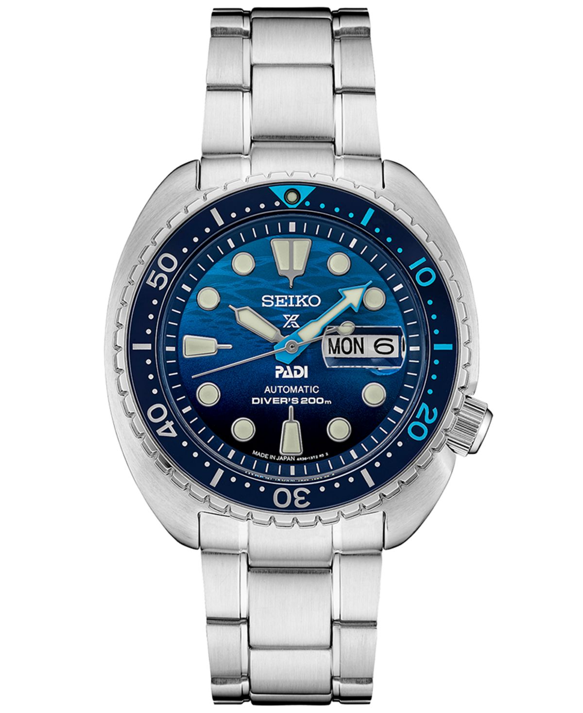 ساعة Prospex PADI Special Edition للرجال أوتوماتيكية بسوار من الفولاذ المقاوم للصدأ مقاس 45 مم من Seiko