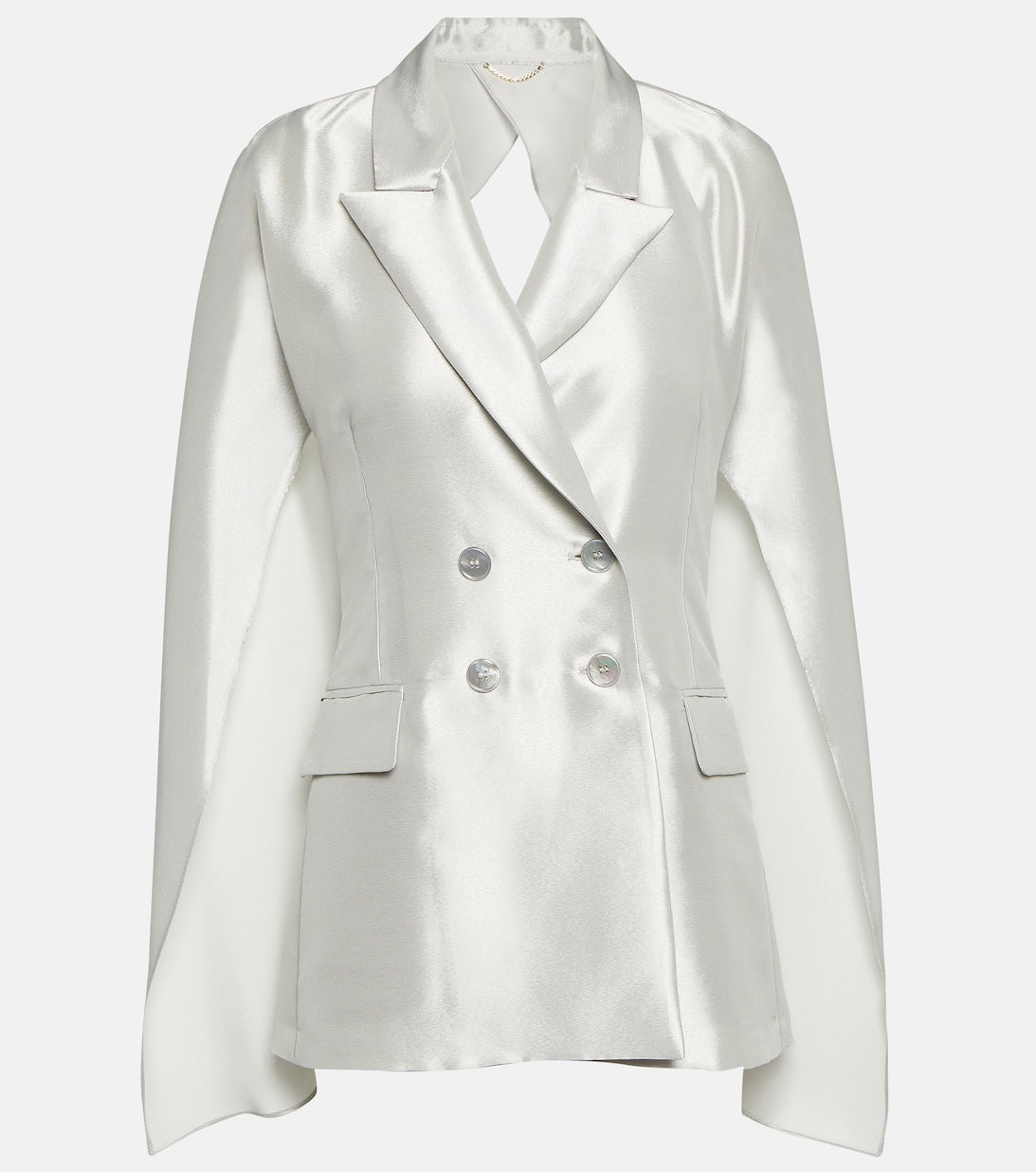 Bridal Pasta satin blazer in silk blend MAX MARA, silver