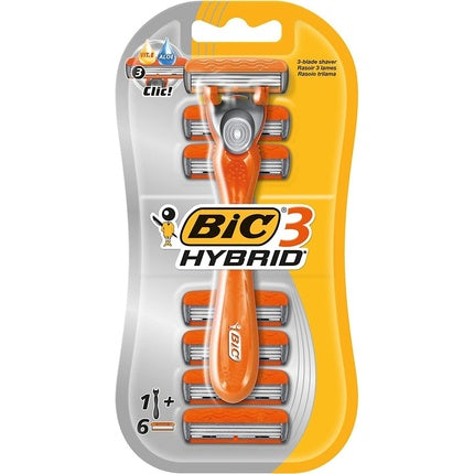 ماكينة حلاقة هجينة للرجال BIC 3 بثلاث شفرات ومقبض منحني طويل