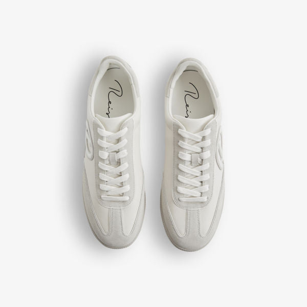 Alba leather sneakers with embroidered Reiss logo, white