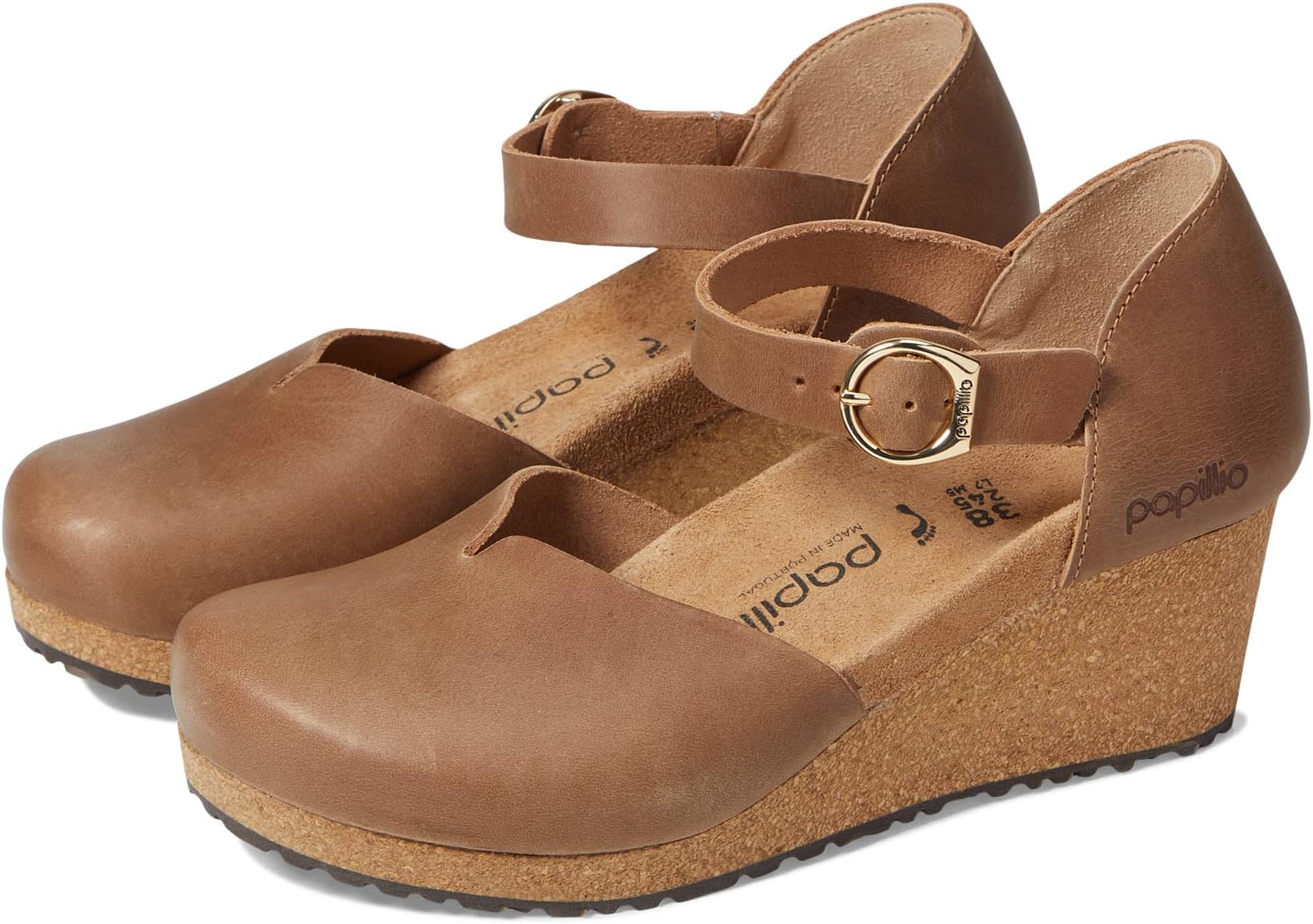 Papillio by Birkenstock Mary Wedge Sandal - Leather Birkenstock, Cognac Leather 1