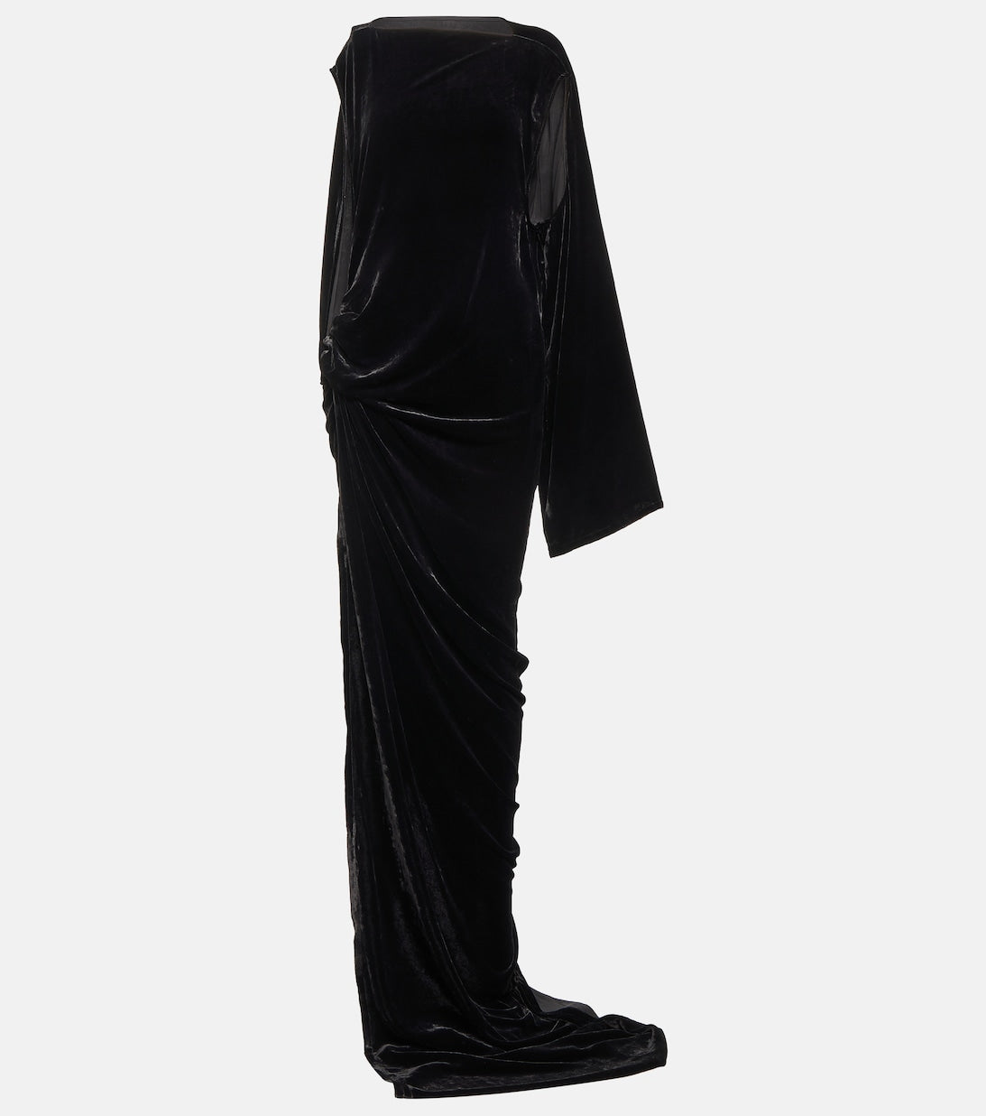 Velvet one-shoulder dress RICK OWENS, black