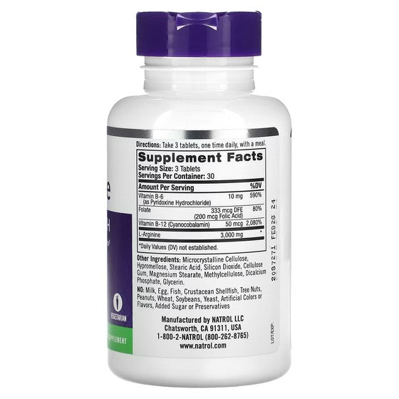 L-Arginine Natrol, 1000 mg, 90 tablets