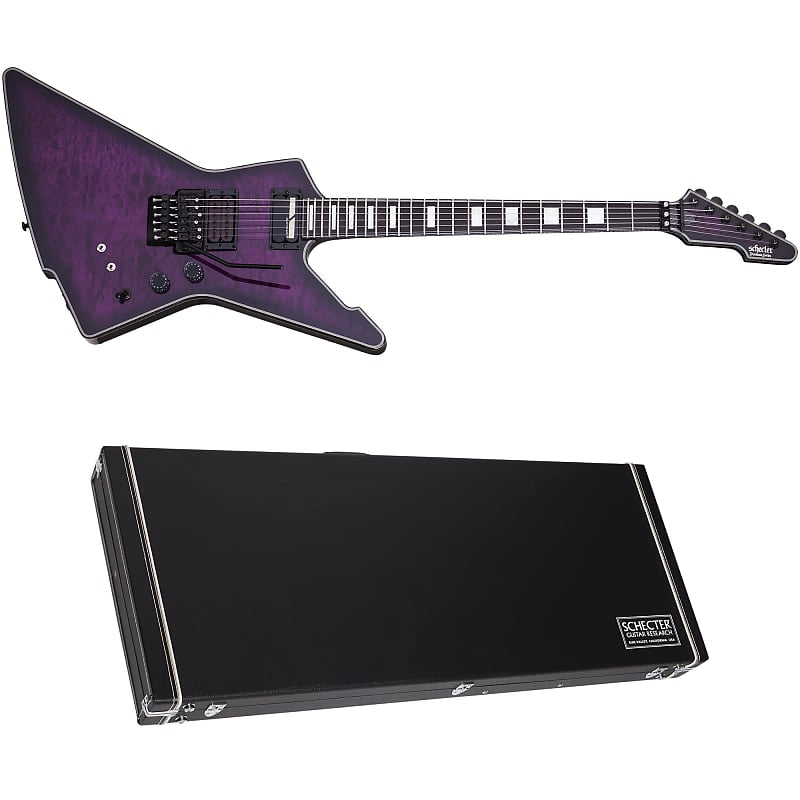 جيتار كهربائي Schecter E-1 FR S إصدار خاص Trans Purple Burst TPB Floyd Sustainiac جيتار كهربائي + حقيبة!