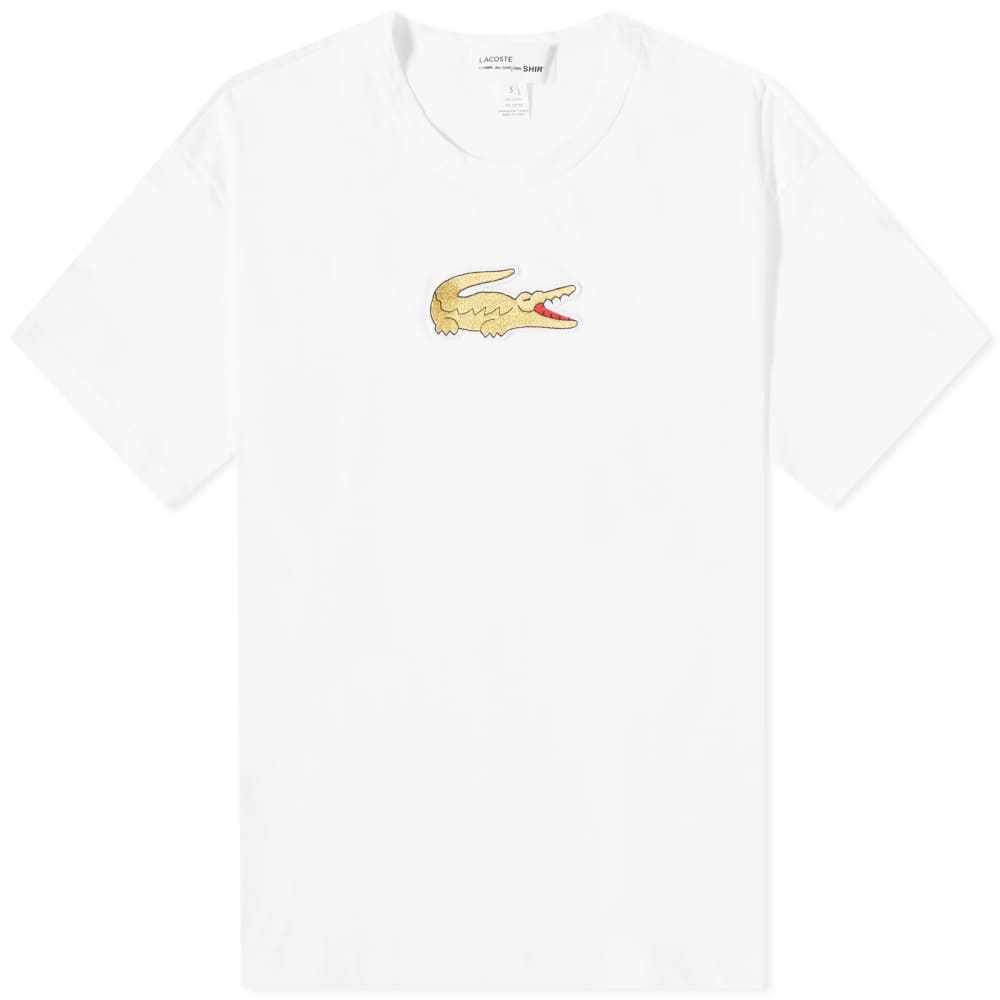 Comme des Garçons SHIRT x Lacoste Large crocodile logo T-shirt, white