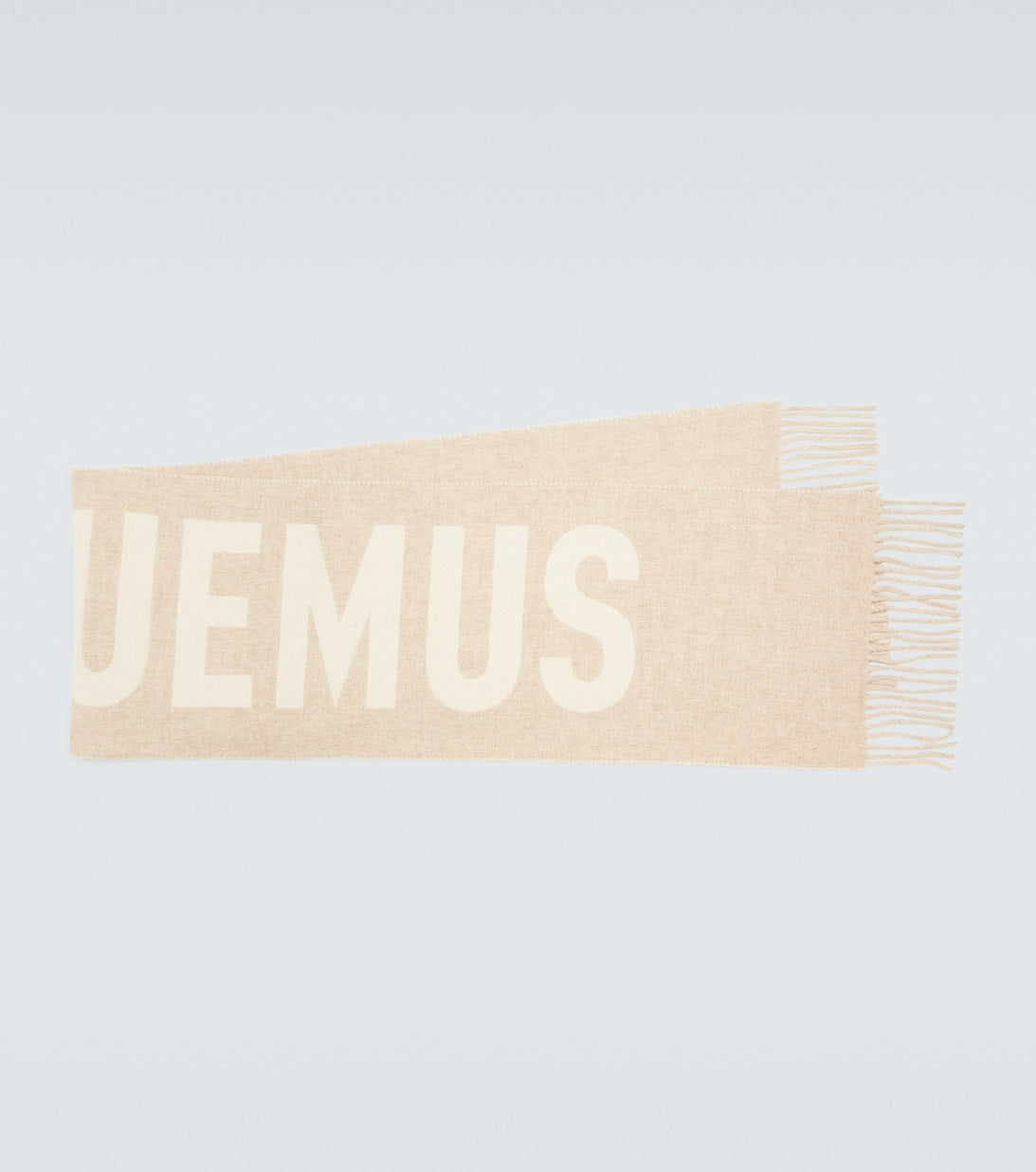 L'?charpe scarf in natural wool with Jacquemus fringe, beige