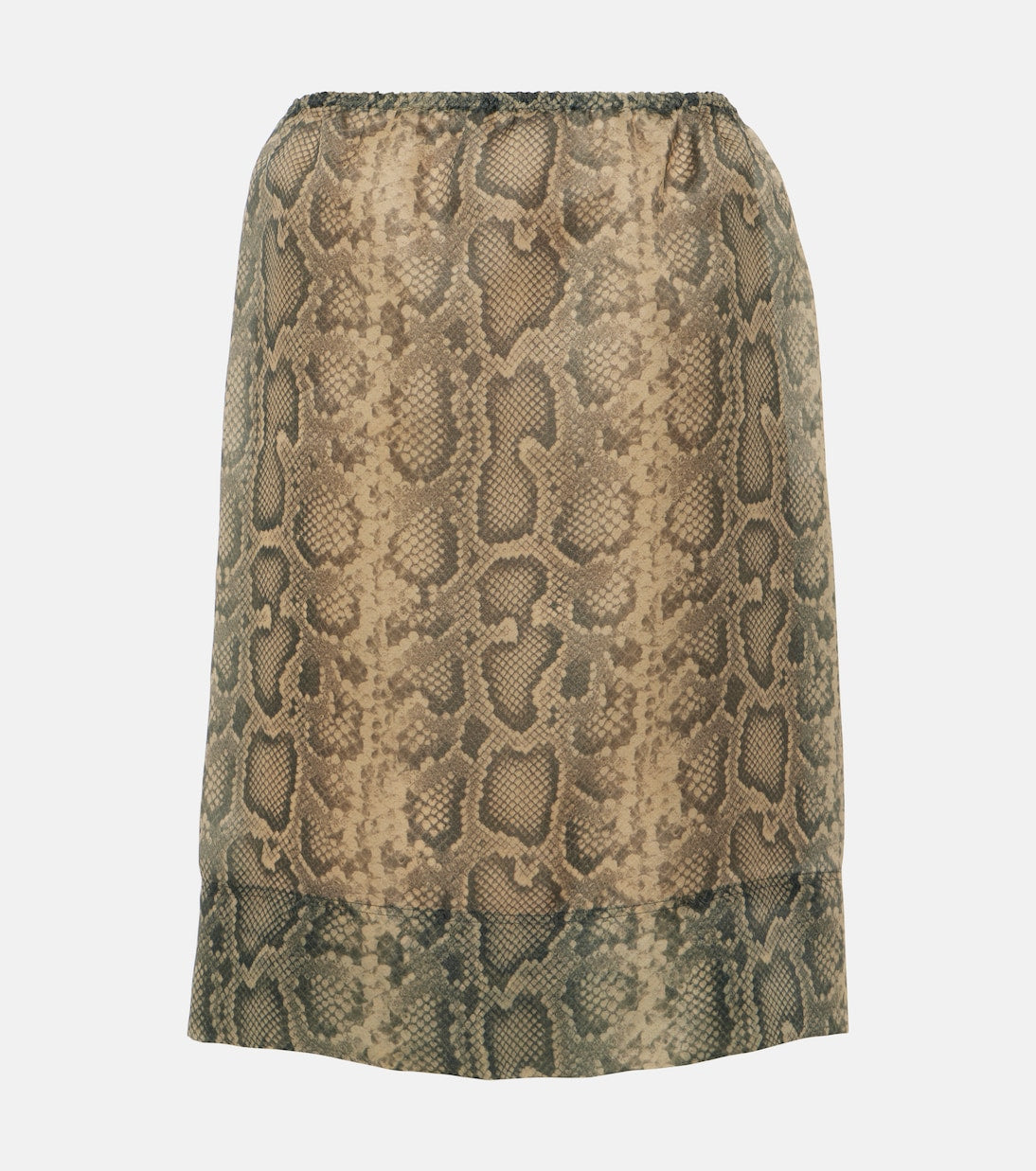 Sportmax organza midi skirt with snake effect, black