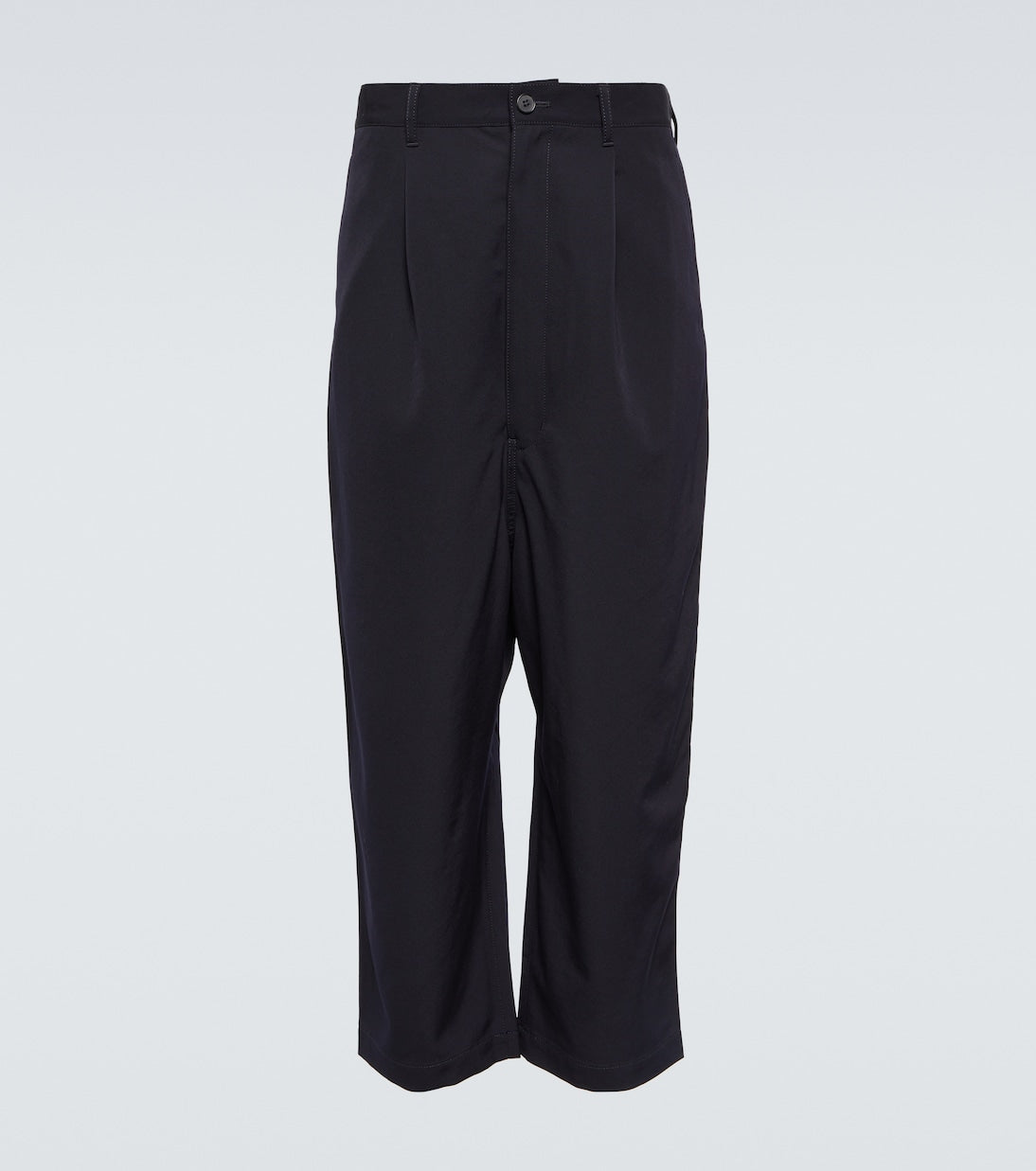 Comme Des Garçons Homme High Waist Cropped Wool Trousers, Blue