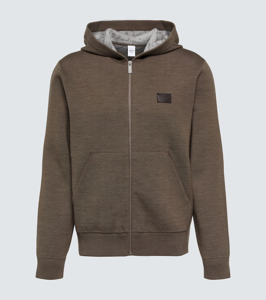 Berluti Wool Blend Zip Hoodie, Brown