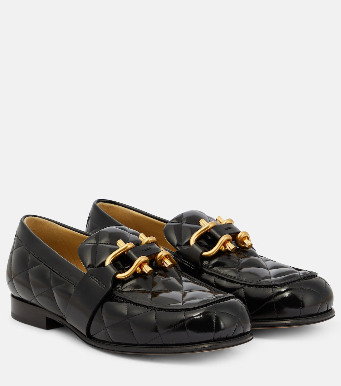 Monsieur Bottega Veneta Quilted Leather Loafers, Black