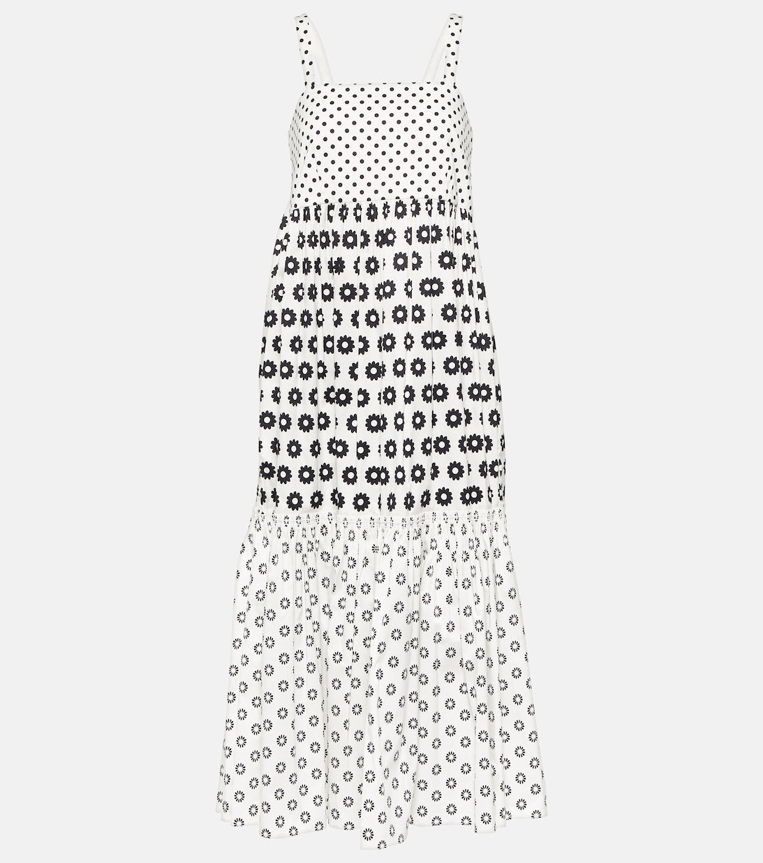 Cotton blend midi dress with TORY BURCH print, multicolor