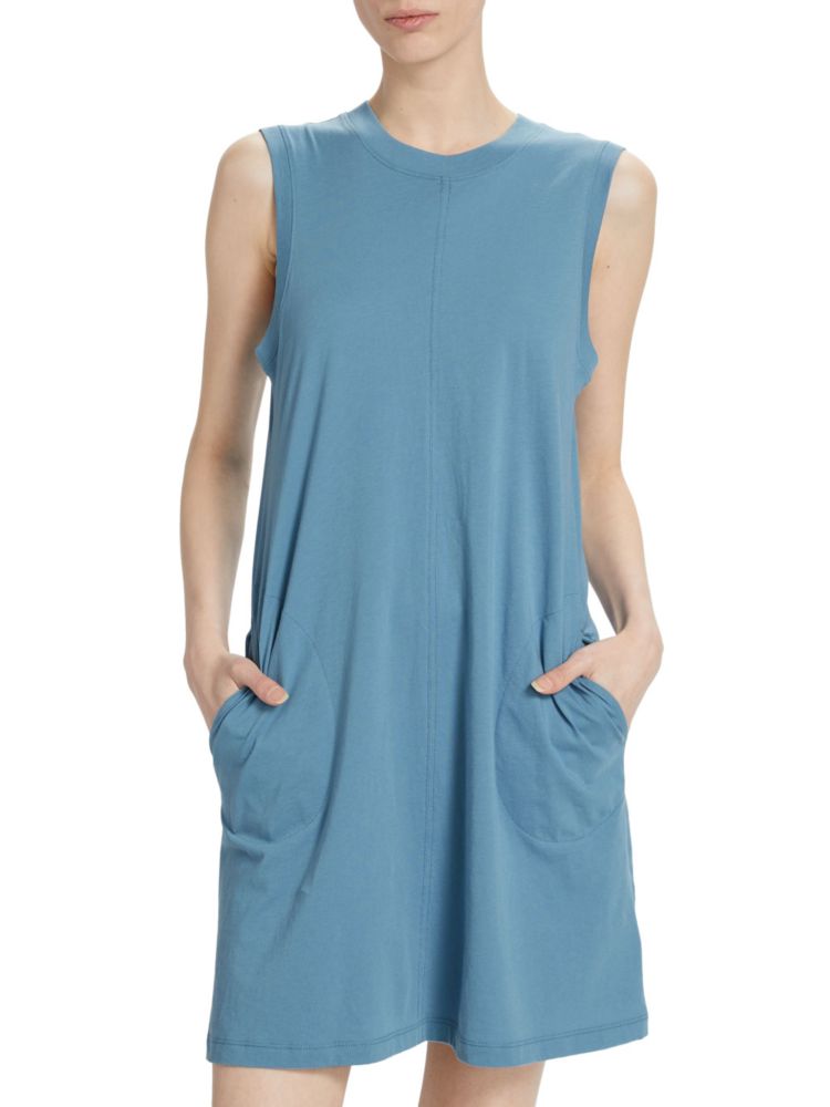 Atm Anthony Thomas Melillo Cotton Jersey Sleeveless Mini Dress in Antique Blue