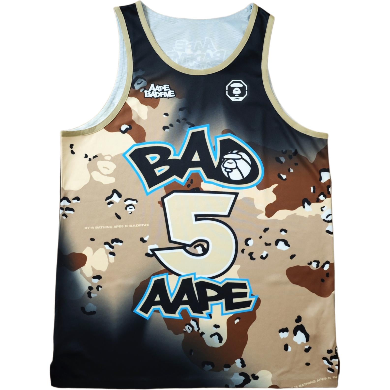 Aape X Badfive Men's Tank Top, Brown Camo Lining, Brown