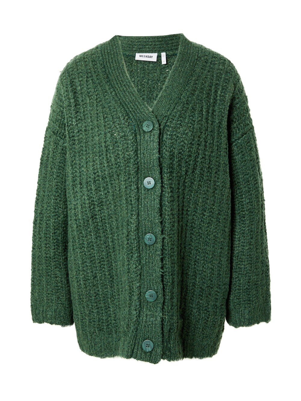 Oversized cardigan Weekday Leyla, dark green