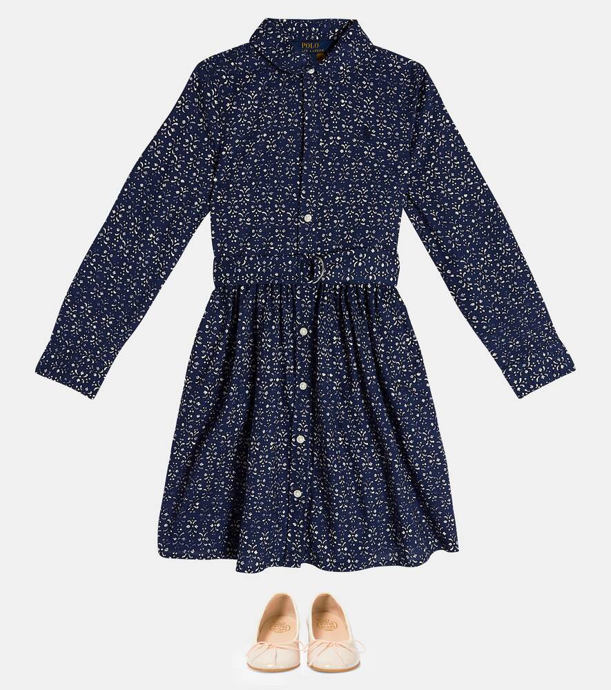 Polo Ralph Lauren Floral Print Cotton Shirtdress, Blue