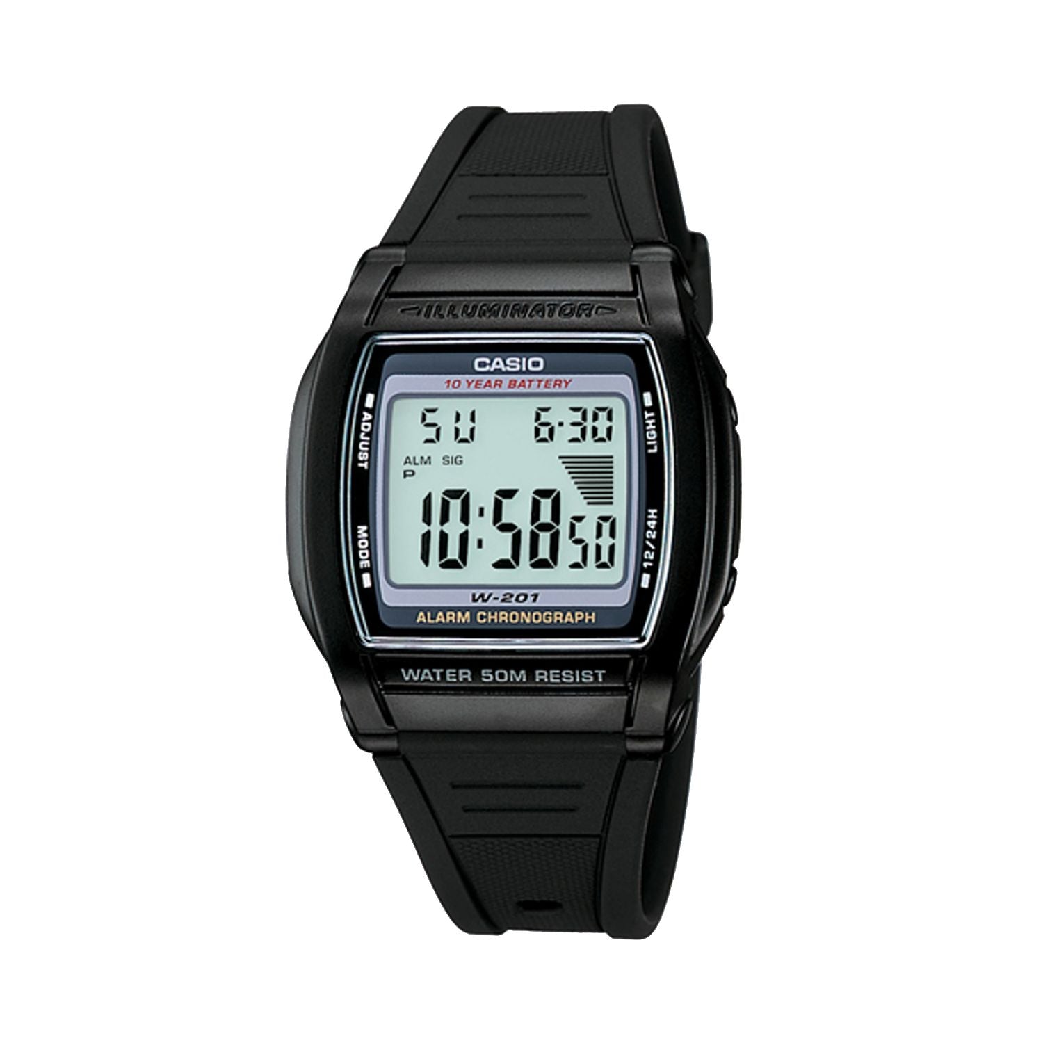 Men's digital chronograph watch - W201-1AV Casio